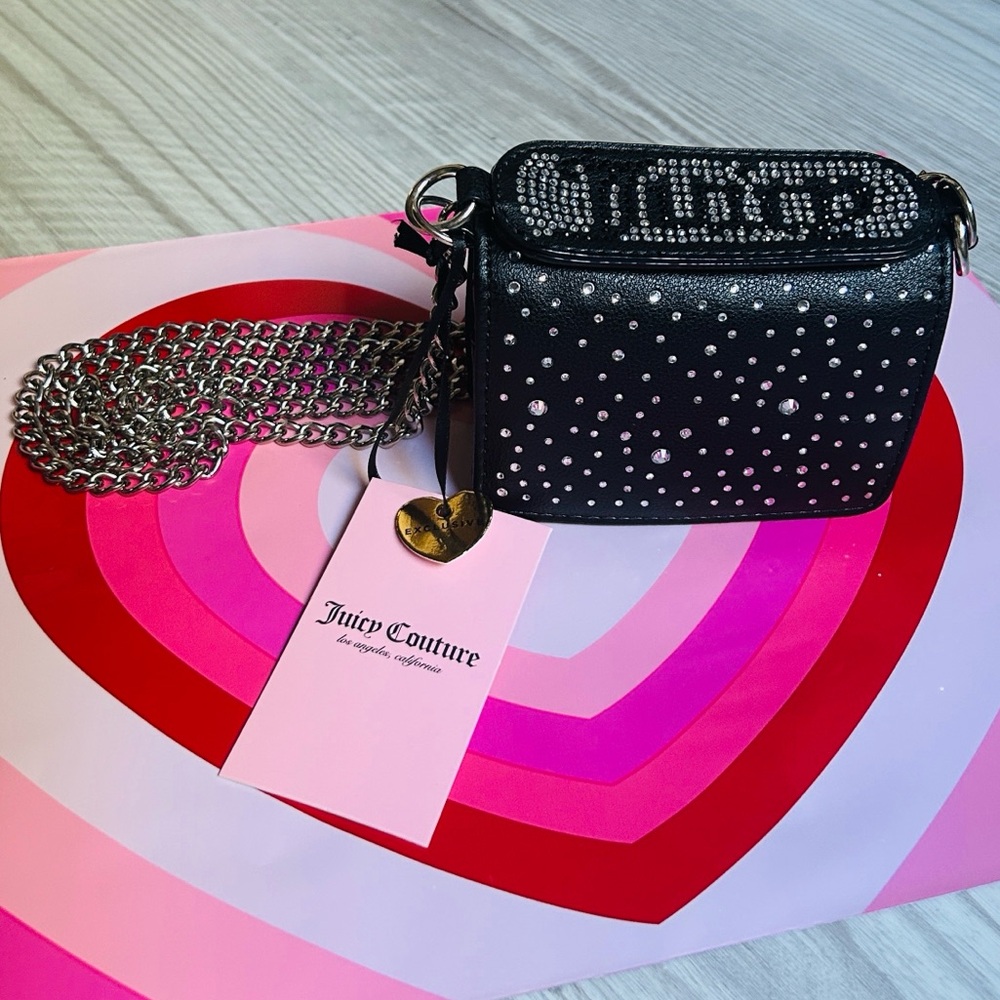 ✨ All That Glitters Mini Handbag On Chain Black Juicy Couture NWT